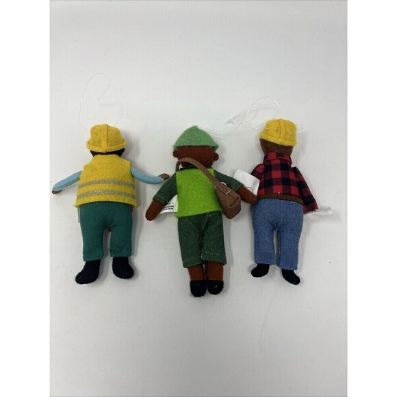 Felt Plush Christmas Ornaments 6-7" Dressed plush Felt 3 Unique Ornaments Career - Picture 6 of 6